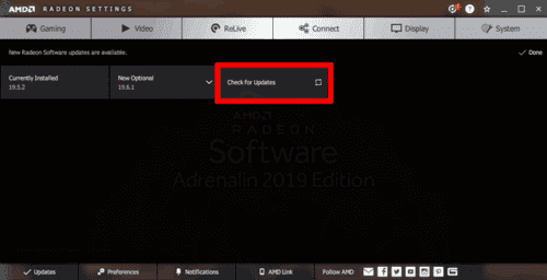 To update AMD graphic driver, the most common way and easiest way is through AMD’s Radeon setting.