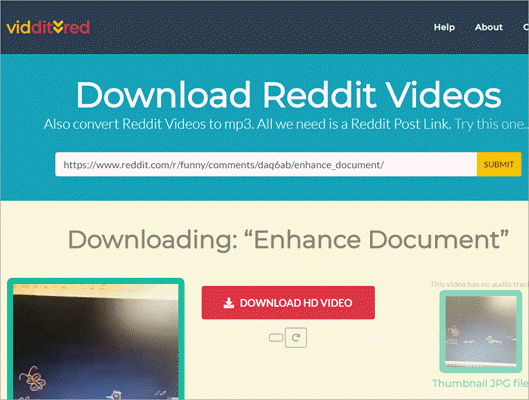 Viddit.red claims to be a one-stop tool to download Reddit videos.