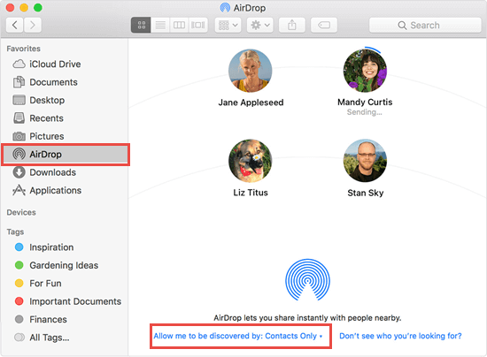 Get Contacts from iPhone to Mac with AirDrop