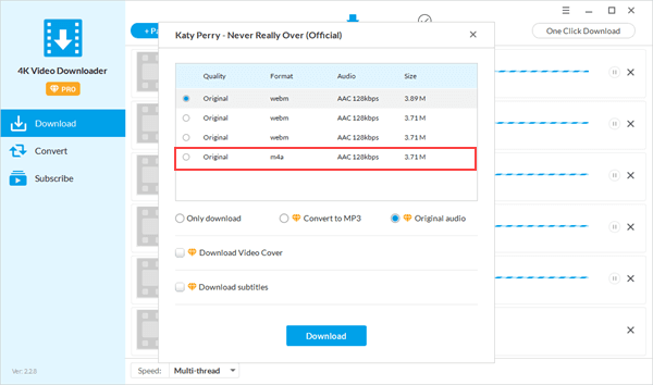 Jihosoft 4K Video Downloader is one of the best youtube to M4A converters.