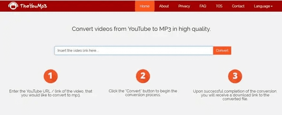 TheYouMp3 is an online MP3 download site that allows you to save all your favorite videos from YouTube to MP3