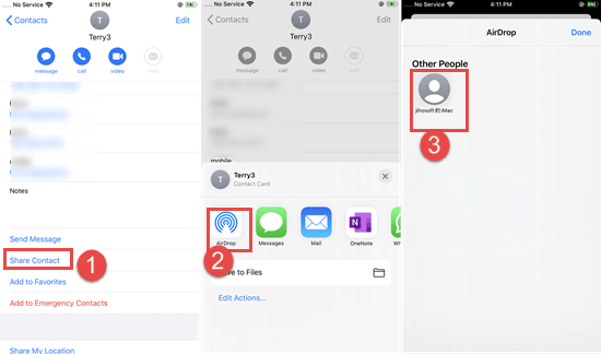 Get Contacts from iPhone to Mac with AirDrop
