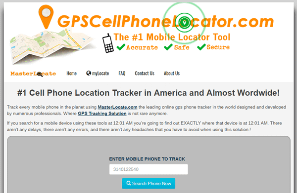 GPS Cell Phone Locator also renders free tracking service for phone numbers.