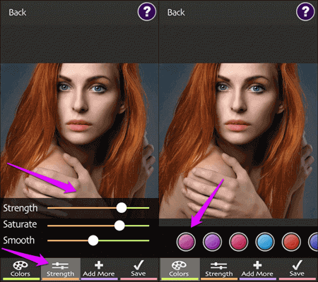 Another iOS application for changing hair color in your photos is Hair Color Booth