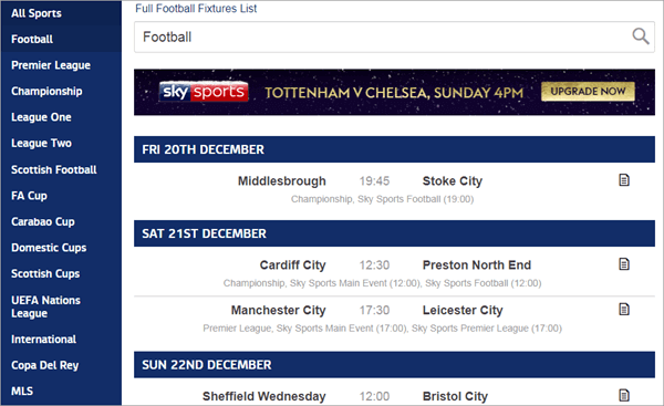 Sky Sports is a versatile platform to stream Football matches and live TV.