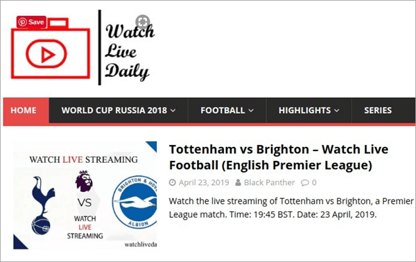 Watch Live Daily is a website designed to watch all the top football leagues.