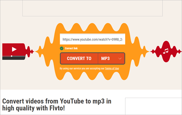 Last but not least, FLVTO is a simple but powerful tool for converting URL to MP3 without any hassle.