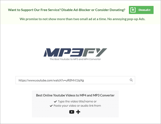 MP3FY is an online YouTube to mp3 and mp4 converter that does not require any registration or download.