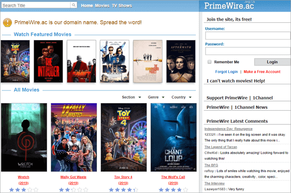 PrimeWire is basically not an independent site.