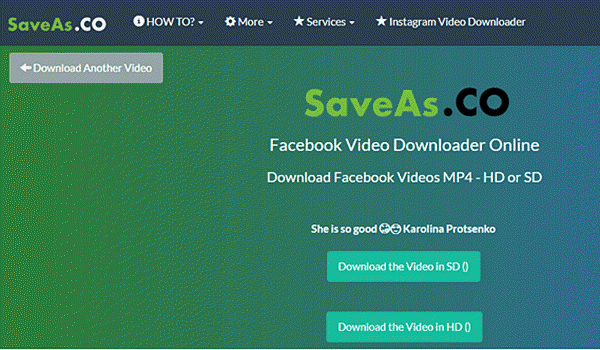 SaveAs is a free online facebook video downloader.