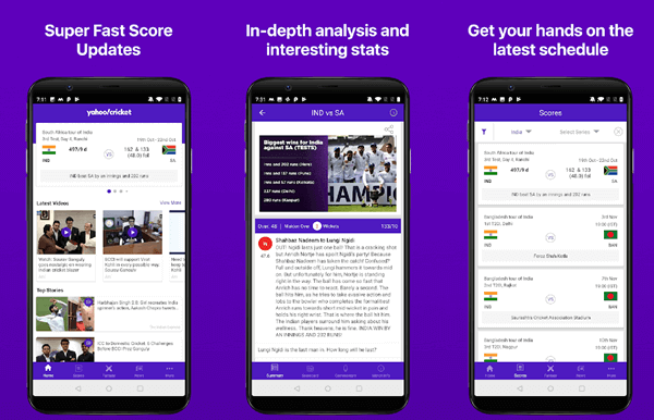 yahoo cricket mobile live score