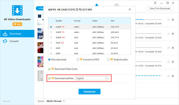 Use Jihosoft 4K Video Downloader to download YouTube in srt & vtt formats Subtitles.