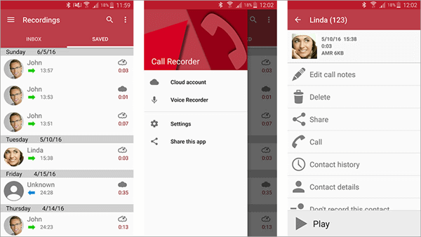 This is one of the best and most popular call recorder apps that are available on the Google Play Store.