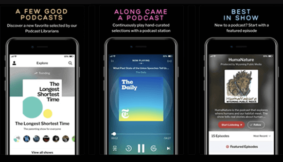 RadioPublic is an excellent podcast player for iPhone that should be mentioned.