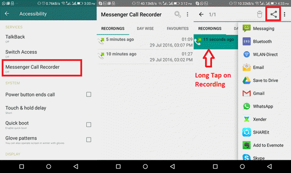 The process to record WhatsApp calls with this recorder.