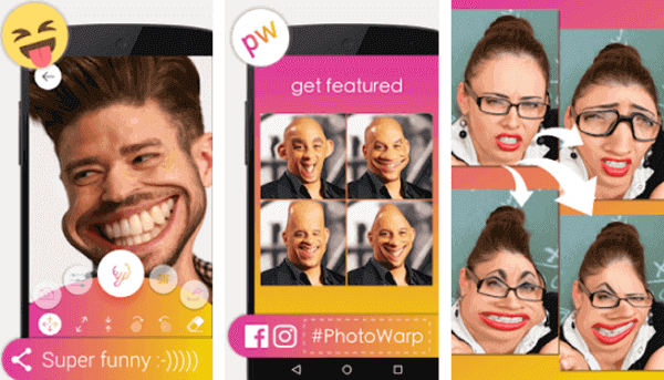 By using Photo Warp, you can make your thin friend look like a buff wrestler or vice versa.