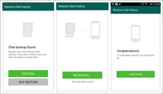 Restore WhatsApp from Google Drive to Android