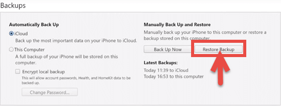 Retrieve Data from Locked/Disabled iPhone with Backup