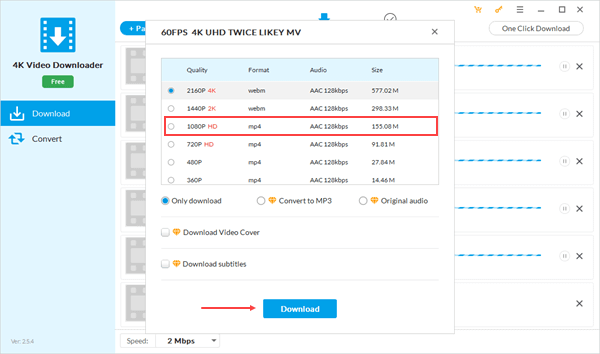 Use Jihosoft 4K Video Downloader to Download 720P and 1080P YouTube Videos.