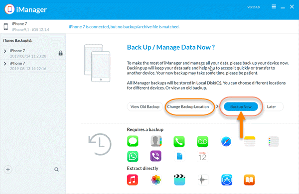 Steps to Backup iPhone/iPad to Computer by Jihosoft iPhone Manager