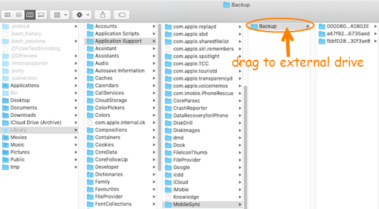 Copy iPhone Backup to External Drive