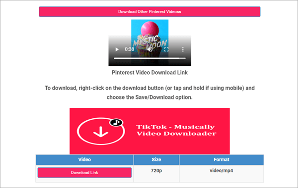 Use Pinterest Video Downloader.
