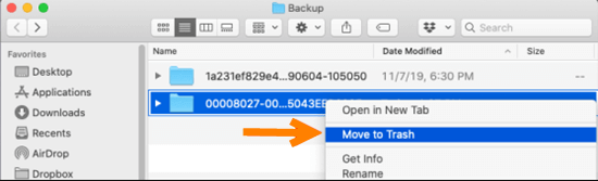 Remove iOS backups from Mac