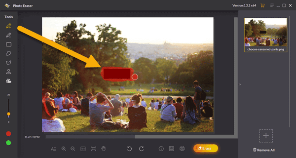 Here you can find the step-by-step process to remove a censored part from a photo by using this uncensoring tool