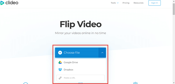 Clideo is the first free online video rotator we would recommend you.