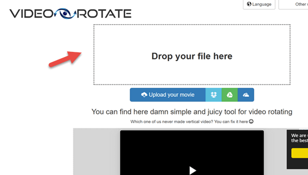 Video Rotate is another simple and juicy tool for video rotating.