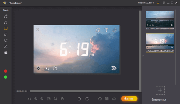 Erase the caption with Jihosoft Photo Eraser.