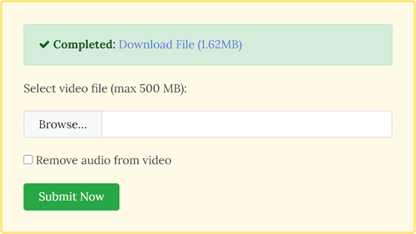 FileConverto is another online tool to make a video play in reverse.