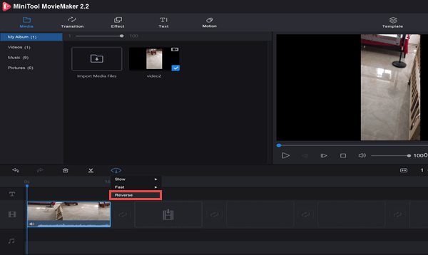 MiniTool MovieMaker is a simple program to make your video play from the end to the start. 