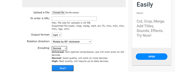 ROTATEVIDEO.ORG allows you to flip or rotate videos clock or counterclockwise.