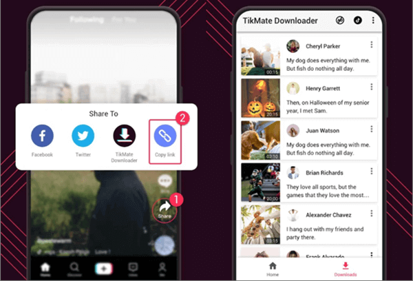 TikMate is TikTok video downloader (no watermark) for Android and iOS device.