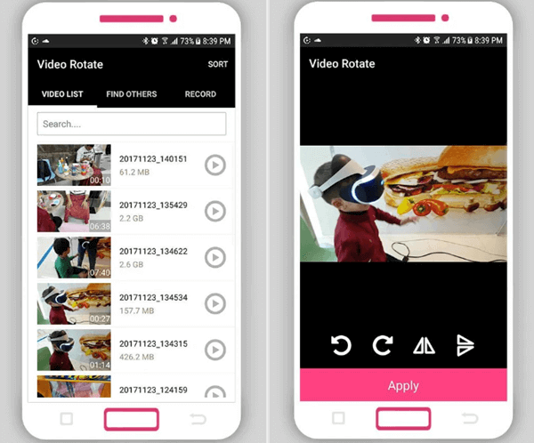Smart Video Rotate and Flip provides a simple way to do multi rotations and flips