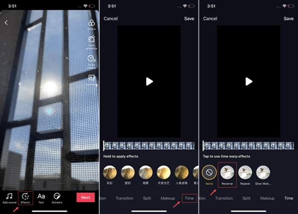 If the source video is created by yourself, simply import it to TikTok and follow the guide below: