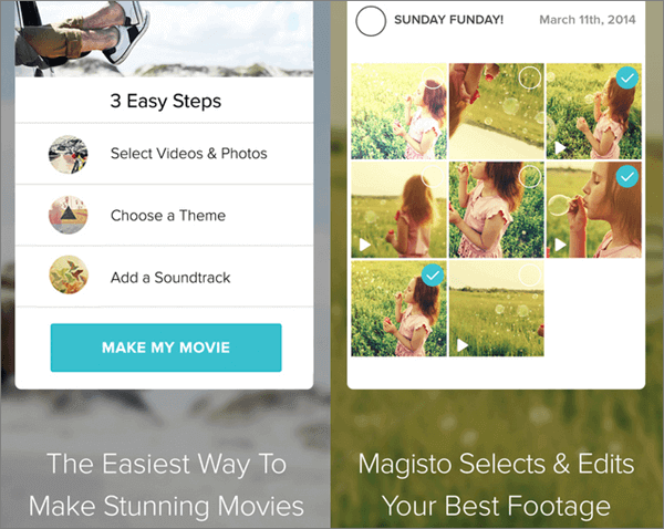 With Magisto, you can create music video or music photo-slideshow.