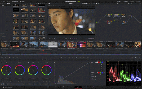 DaVinci Resolve is a feature-rich, high-end video editing/post-production software program