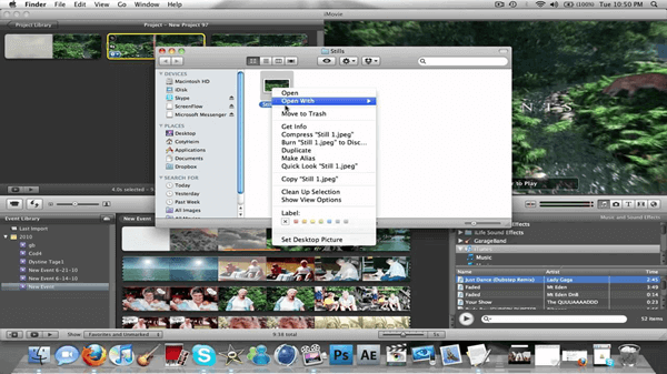 iMovie pretty much includes everything you need to create a short video.